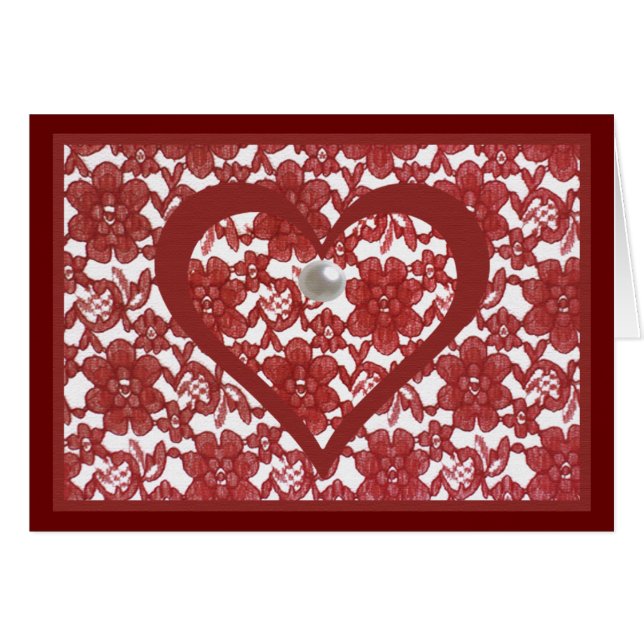 Red Lace Motif Saint Valentin (Devant horizontal)