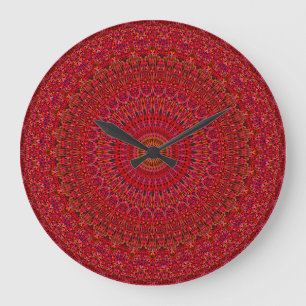 Red Lace Ornament Mandala Grote Klok