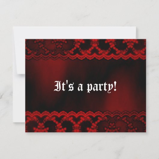 Red Lace Vampire Gothic Bachelorette Party Kaart (Voorkant)