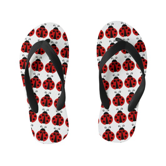 Red Lady Bugs Kinder Teenslippers (Voetbed)
