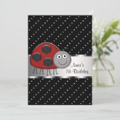 Red Ladybug 7e anniversaire de fête Invitation Lad (Debout devant)