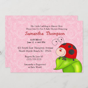 Red Ladybug Baby shower Invitation Kaart