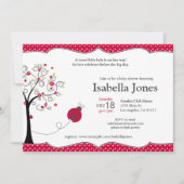 Red Ladybug Baby shower Invitation - Kaart (Voorkant)