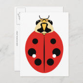 Red Ladybug Beetle Briefkaart (Voorkant / Achterkant)