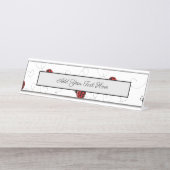 Red Ladybug Beetle Insect Lover Black Hearts Bureau Naambordje (Voorkant)