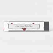 Red Ladybug Beetle Insect Lover Black Hearts Bureau Naambordje (Voorkant)