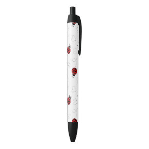 Red Ladybug Beetle Insect Lover Black Hearts Zwarte Inkt Pen