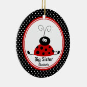 Red Ladybug Big Sister kerstversiering Keramisch Ornament (Rechts)