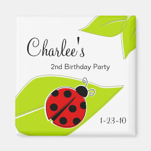 Red Ladybug Birthday Magnets Magneet