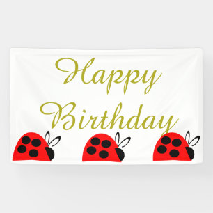 Red Ladybug Birthday Spandoek