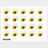 Red Ladybug Bookplaten Vierkante Sticker (Vel)