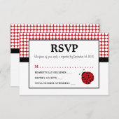 Red Ladybug Children's Birthday Party RSVP (Devant / Derrière)