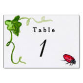 Red Ladybug Garden Custom Number Table Kaarten (Achterkant)