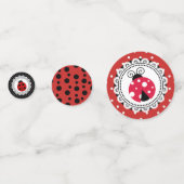 Red Ladybug Girl's Baby shower Confetti (Voorkanten)