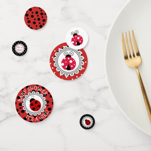 Red Ladybug Girl's Baby shower Confetti (Groep)