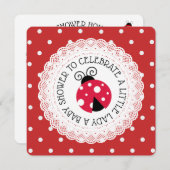 Red Ladybug Meisje Baby Douche Uitnodigingen (Voorkant / Achterkant)