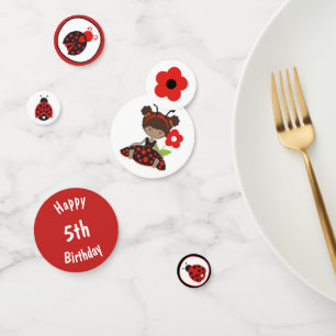 Red Ladybug Meisje Verjaardag Confetti