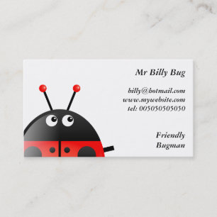 Red Ladybug, Mr Billy Bug, Visitekaartje