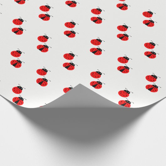Red Ladybug Pattern Fun Animals  Cadeaupapier (Hoek)
