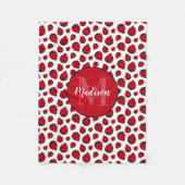 Red Ladybug Pattern gepersonaliseerd meisje Fleece Deken (Voorkant)