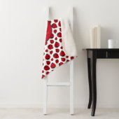 Red Ladybug Pattern gepersonaliseerd meisje Sherpa Deken (In situ)
