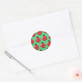 Red Ladybug Pattern Ronde Sticker (Envelop)