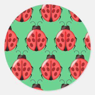 Red Ladybug Pattern Ronde Sticker