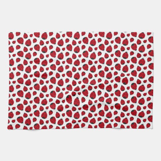 Red Ladybug Pattern Theedoek (Horizontaal)