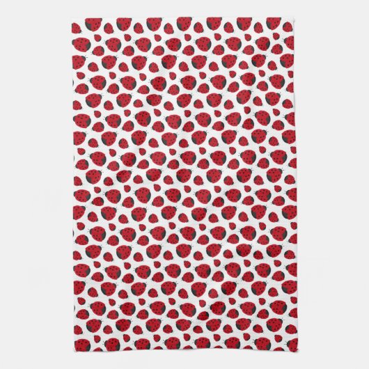 Red Ladybug Pattern Theedoek (Verticaal)