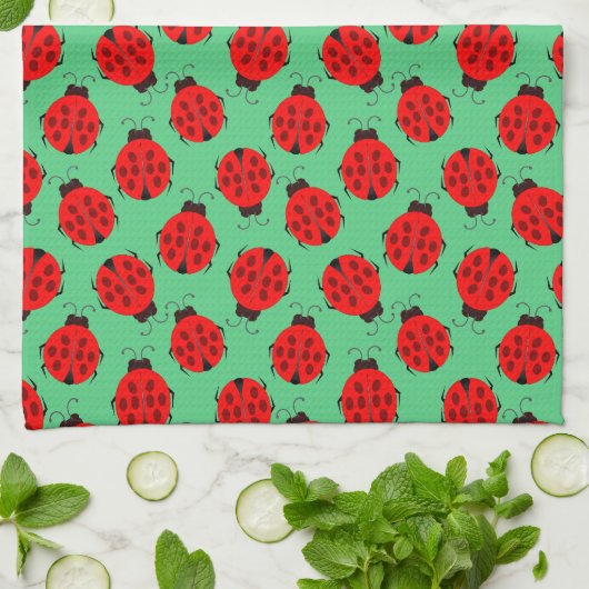 Red Ladybug Pattern Theedoek (Gevouwen)