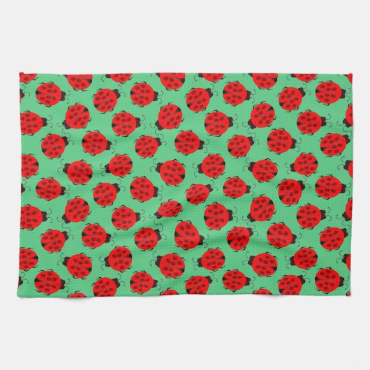 Red Ladybug Pattern Theedoek (Horizontaal)