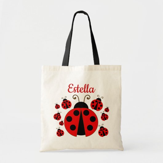 Red Ladybug Persoonlijke Canvas tas (Voorkant)