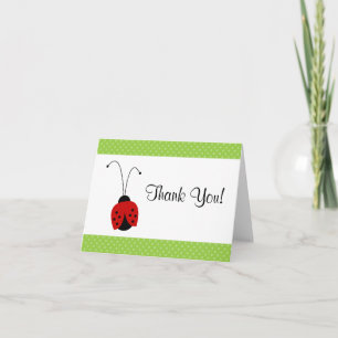 Red Ladybug Polka Point Merci note