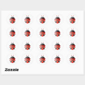 Red Ladybug Ronde Sticker (Vel)