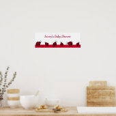 Red Ladybug Stripes Personalized Birthday Banner Poster (Keuken)