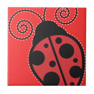Red Ladybug Trivet Tegel Tegeltje