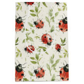 Red Ladybugs Birthday Medium Cadeauzakje (Voorkant)