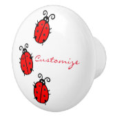 Red Ladybugs Crawling Thunder_Cove Keramische Knop (Rechts)