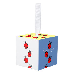 Red Ladybugs Crawling Thunder_Cove Kubus Ornament