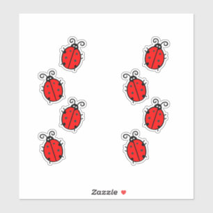 Red Ladybugs Crawling Thunder_Cove Sticker