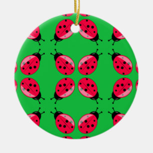 Red Ladybugs Keramisch Ornament