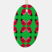 Red Ladybugs Keramisch Ornament (Rechts)