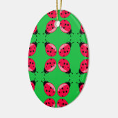 Red Ladybugs Keramisch Ornament (Links)