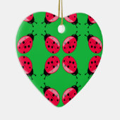 Red Ladybugs Keramisch Ornament (Rechts)