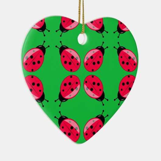 Red Ladybugs Keramisch Ornament (Rechts)