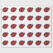 Red Ladybugs-kinderen van afgelopen dag, verpakkin Cadeaupapier (Vlak)