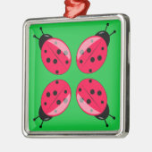 Red Ladybugs Metalen Ornament (Links)