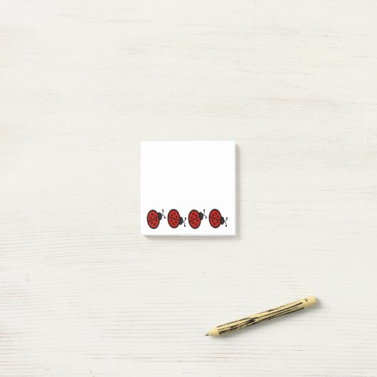 Red Ladybugs Post-it® Notes (Op bureau)