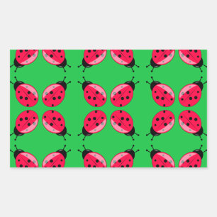 Red Ladybugs Rechthoekige Sticker