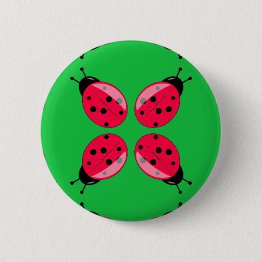 Red Ladybugs Ronde Button 5,7 Cm (Voorkant)